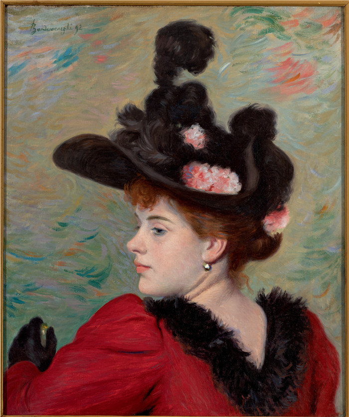 《女子头像》费德里科·赞多梅内吉（Federico Zandomeneghi）的画作-Head of a woman (1892),