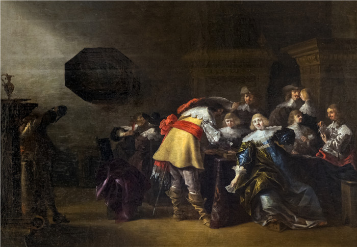 《纸牌玩家》安东尼·帕拉梅德斯（Anthonie Palamedesz）作品-Musée Ingres-Bourdelle - Joueurs de cartes