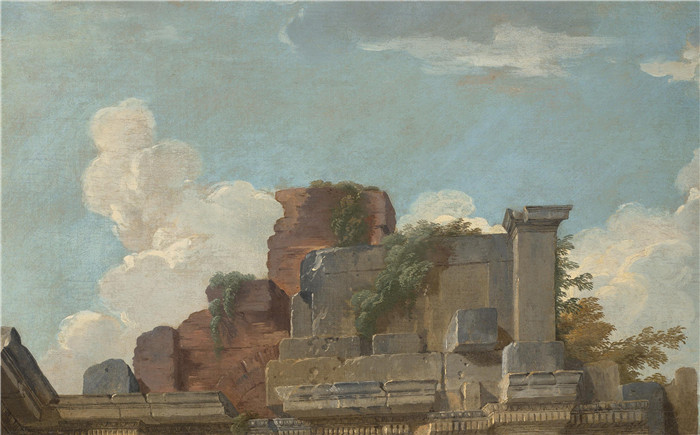 《废墟》乔瓦尼·保罗·潘尼尼（Giovanni Paolo Pannini）的画作-Ruins - a fragment by