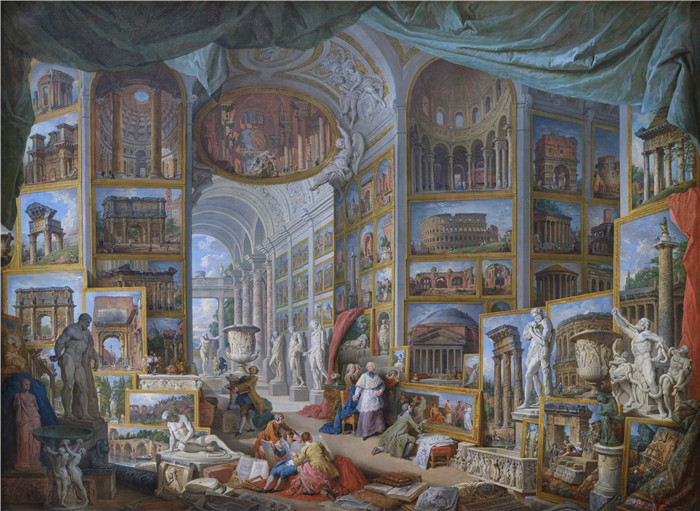 《古罗马画廊》乔瓦尼·保罗·潘尼尼（Giovanni Paolo Pannini）的画作-Galerie de vues de la Rome antique,150ppi