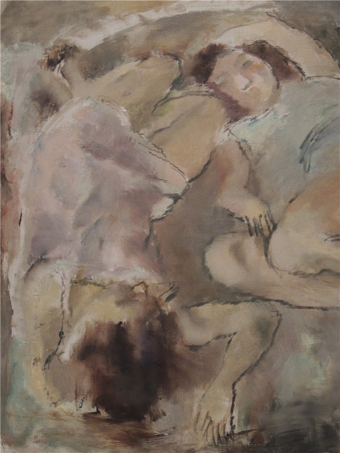 朱尔斯·帕辛（Jules Pascin）画作-Geneviève et Loulou (Pascin)