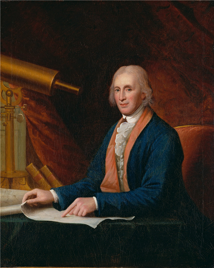 《大卫·里滕豪斯》查尔斯·威尔逊·皮尔（Charles Willson Peale）画作-David Rittenhouse