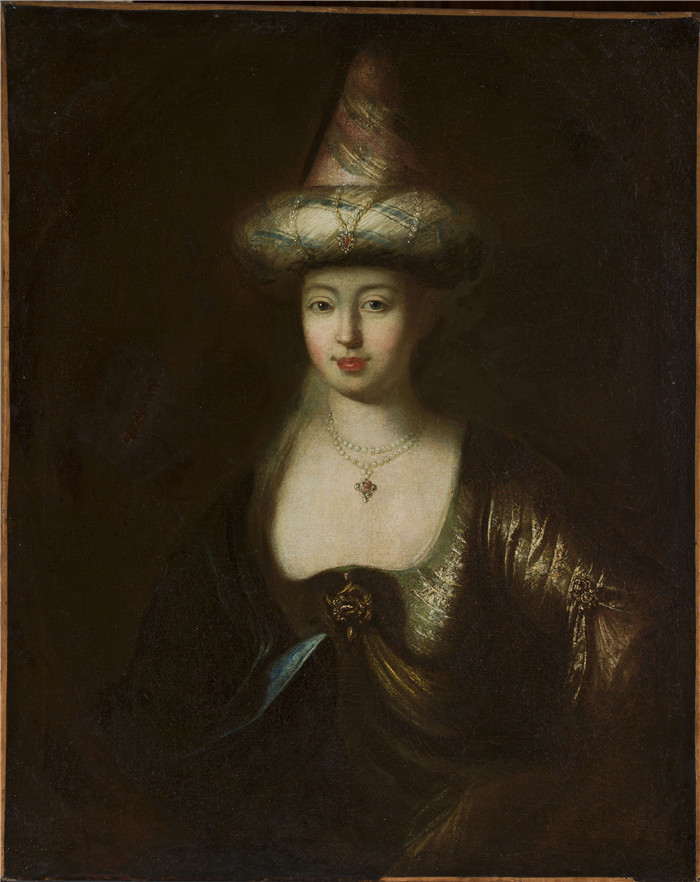 《一个穿着东方服装的男人的肖像》安托万·佩斯内（Antoine Pesne）油画-Portrait of a man in an Oriental costume