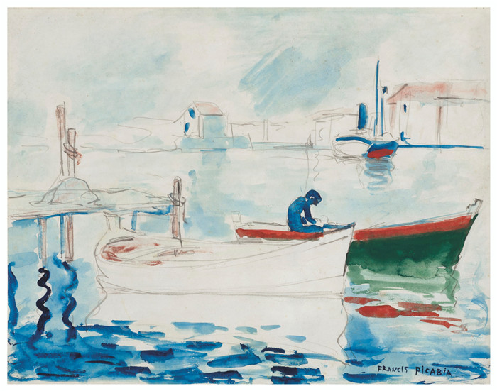 弗朗西斯·毕卡比亚（Francis Picabia）的画作-船 sans titre