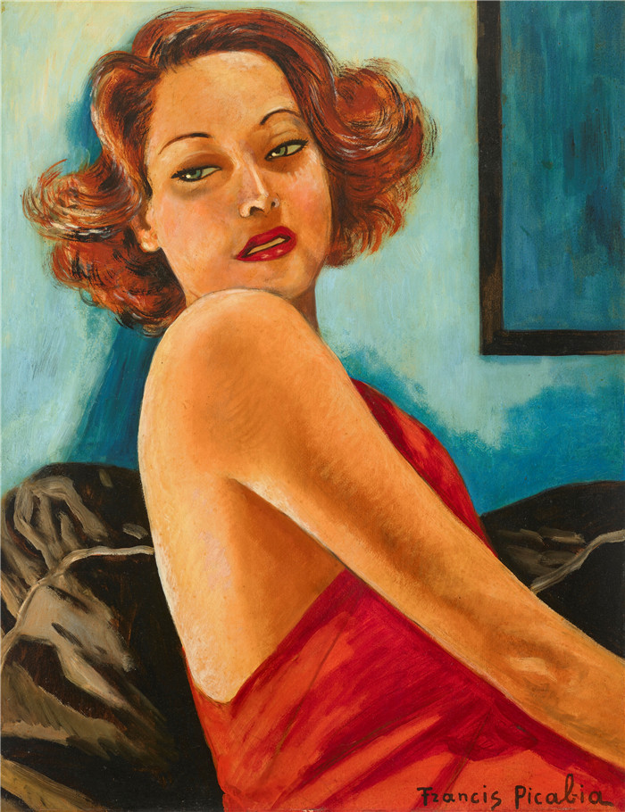 弗朗西斯·毕卡比亚（Francis Picabia）的画作-半身像 Sans titre