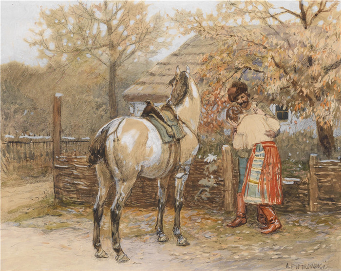 安东尼·皮奥特洛夫斯基（Antoni Piotrowski）的画作-生死离别Der Abschied