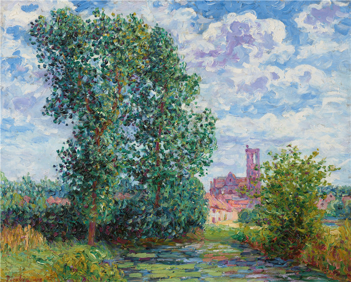 《雷雨天气的太阳效应》弗朗西斯·毕卡比亚（Francis Picabia）的画作-Effet de soleil par temps d'orage, Larchant