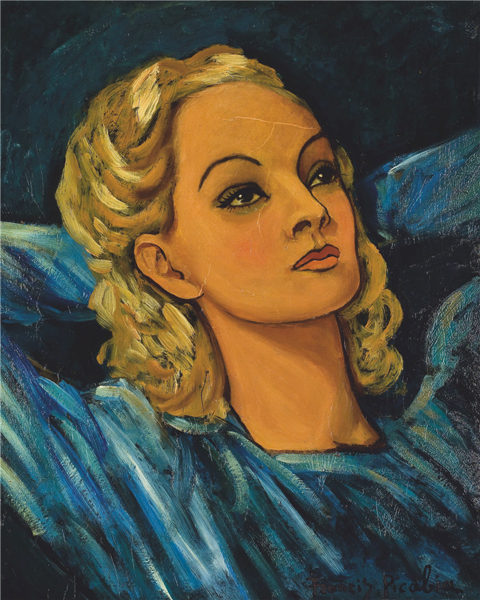 《肖像沙丘金发》弗朗西斯·毕卡比亚（Francis Picabia）的画作-portrait dune blonde