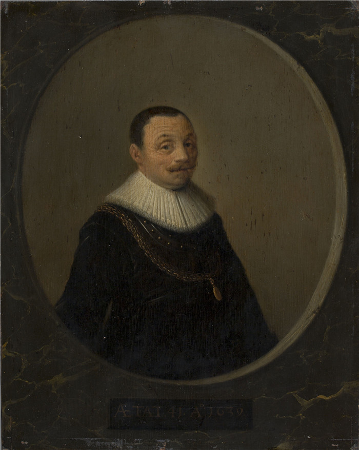 《马腾·哈珀茨的肖像》亨德里克·格里茨 （Hendrik Gerritsz） 的画作-Portrait of Maarten Harpertsz. Tromp