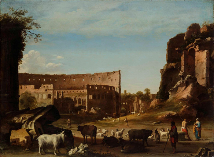 科内利斯·范·波伦伯奇（Cornelis van Poelenburch）的画作-罗马风景Roman Landscape