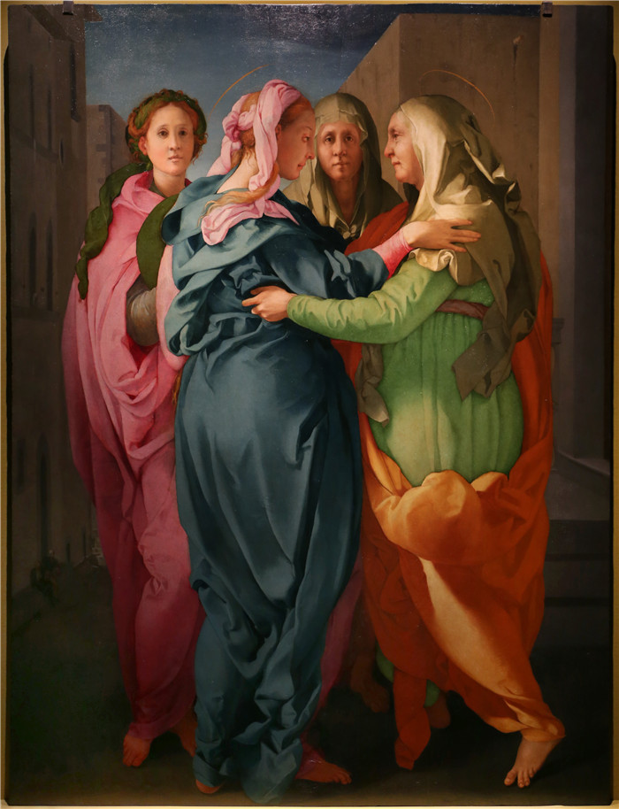 《访问》雅各布·蓬托尔莫（Jacopo Pontormo）的画作-visitazione