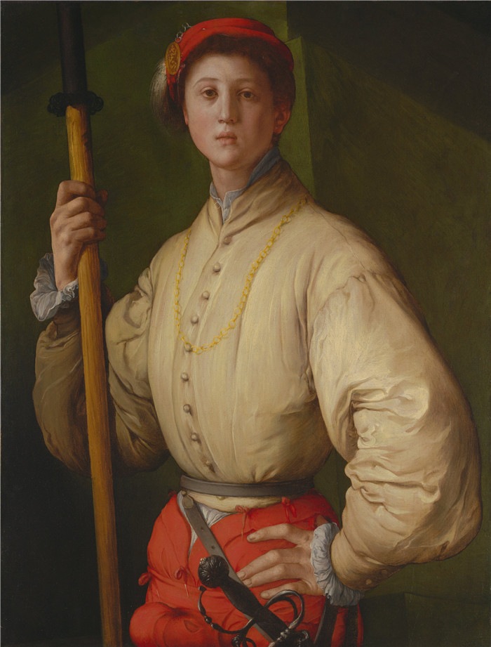 雅各布·蓬托尔莫（Jacopo Pontormo）的画作-肖像Portrait of a Halberdier (Francesco Guardi )
