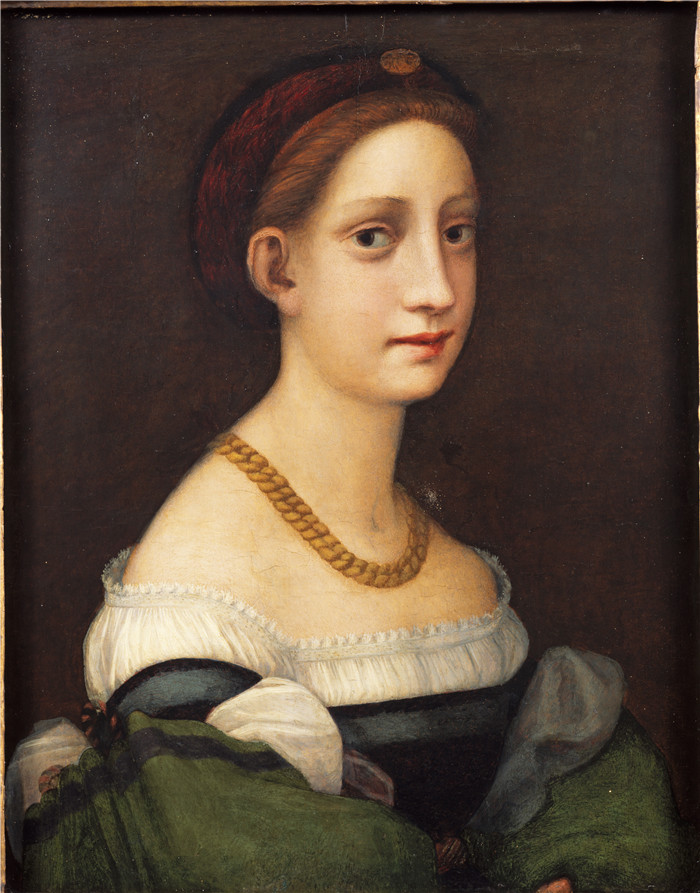 《一位女士的肖像》雅各布·蓬托尔莫（Jacopo Pontormo）的画作-Follower of  Portrait of a Lady, K596