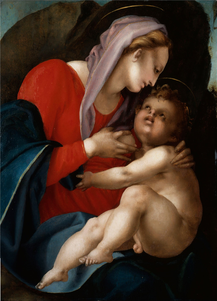《处女与男孩》雅各布·蓬托尔莫（Jacopo Pontormo）的画作-Virgem com o Menino