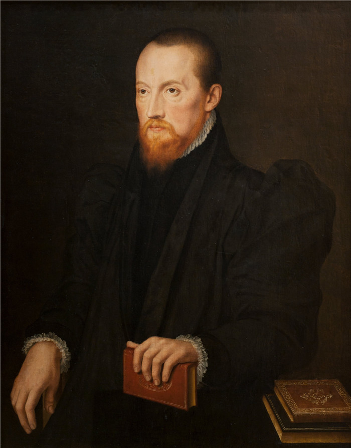 《留着胡子，红头发的男人》彼得·普尔布斯（Pieter Pourbus）的画作-Bearded, red-headed Man, seated