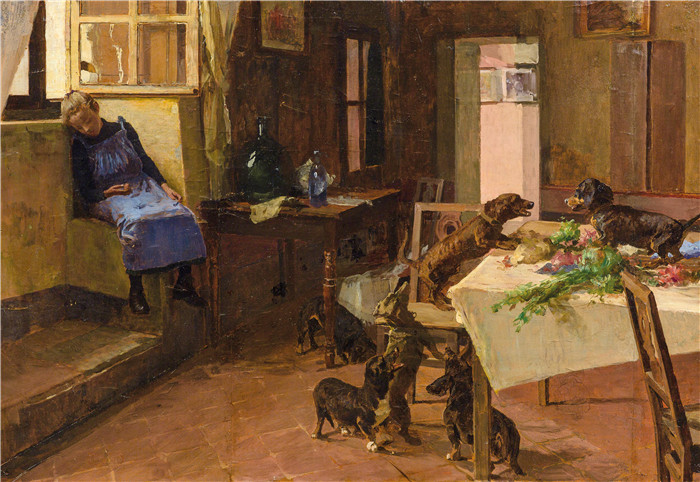 乔瓦尼·巴蒂斯塔·夸德罗内 （Giovanni Battista Quadrone） 的画作-未观察到Unbeobachtet