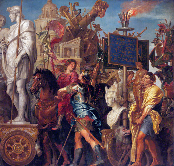 《凯撒的胜利》伊拉斯谟·奎利努斯二世（Erasmus Quellinus II）的画作-Caesar’s Triumph, by Peter Paul Rubens and Erasmus Quell