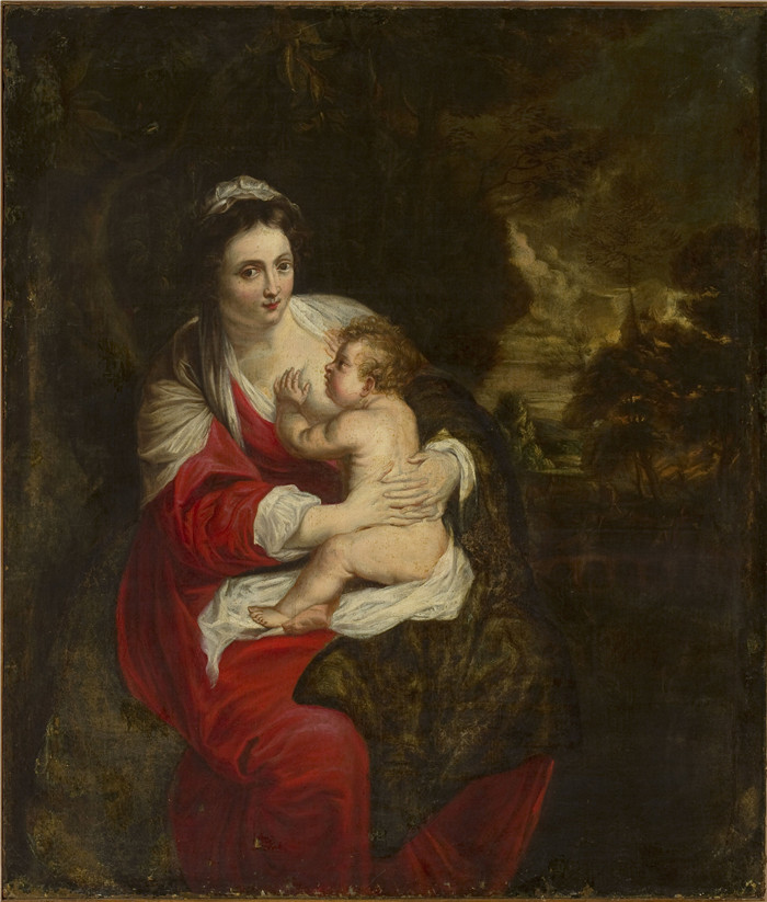 《圣母与圣子耶稣》伊拉斯谟·奎利努斯二世（Erasmus Quellinus II）的画作-Madonna with Child Jesus 