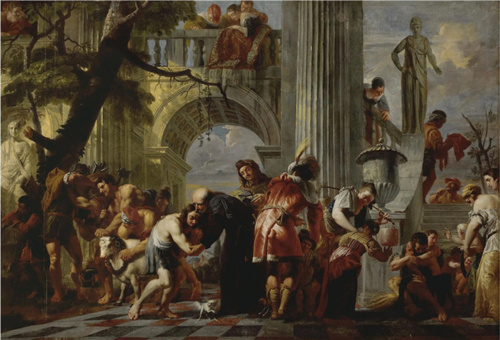 《浪子的归来》伊拉斯谟·奎利努斯二世（Erasmus Quellinus II）的画作-The return of the prodigal son