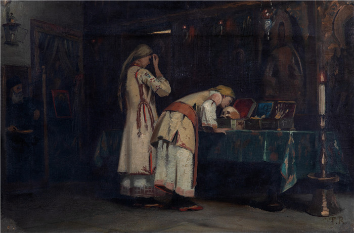 《圣徒宗教》西奥多·雅克·拉利 （Théodore Jacques Ralli） 的画作-Saints Reliques