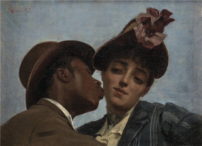 西奥多·雅克·拉利 （Théodore Jacques Ralli） 的画作-吻The Kiss (Ralli)
