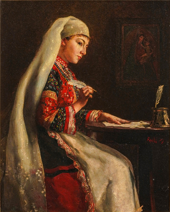 《拉莱特拉》西奥多·雅克·拉利 （Théodore Jacques Ralli） 的画作-La Lettera