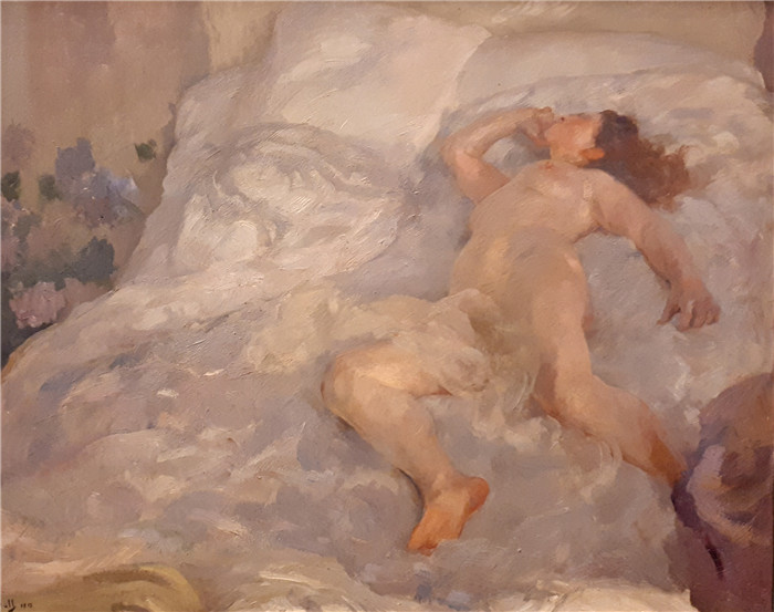 《盛大点亮》阿尔弗雷德·菲利普·罗尔（Alfred Philippe Roll）的画作-Le grand lit