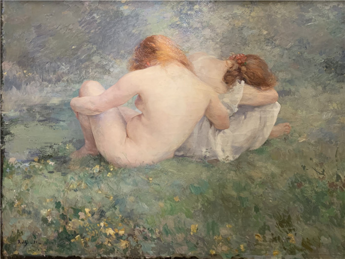 《阿尔弗雷德·菲利普·罗尔》阿尔弗雷德·菲利普·罗尔（Alfred Philippe Roll）的画作-Baigneuses, Alfred-Philippe Roll, 1891