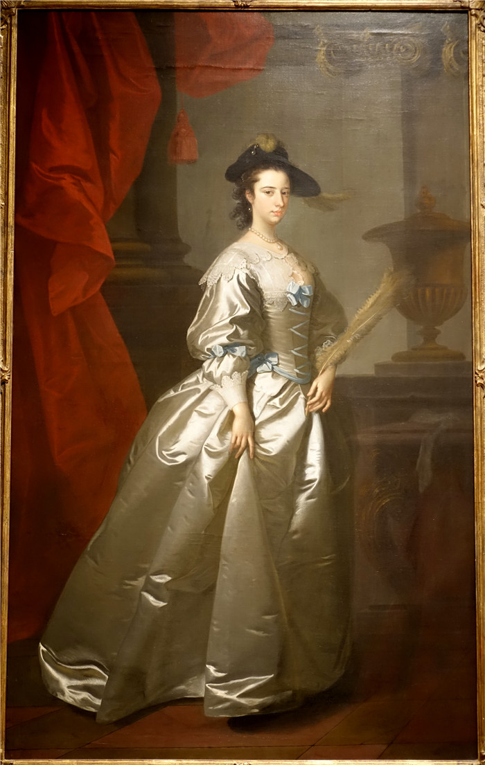 《玛丽·莉利亚斯·斯科特小姐肖像》艾伦·拉姆齐 （Allan Ramsay） 画作-Portrait of Miss Mary Lillias Scott, by Allan Ramsay, Scot