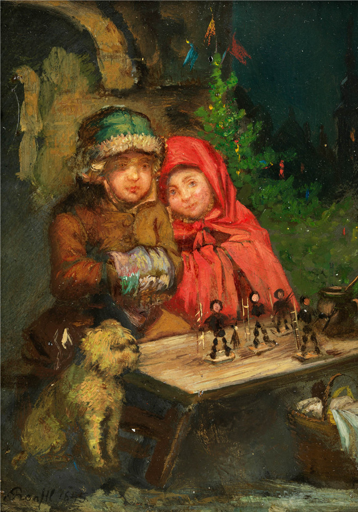 《圣诞市场》马蒂亚斯·兰夫特尔 （Matthias Roftl ）作品-Paintings Weihnachtsmarkt