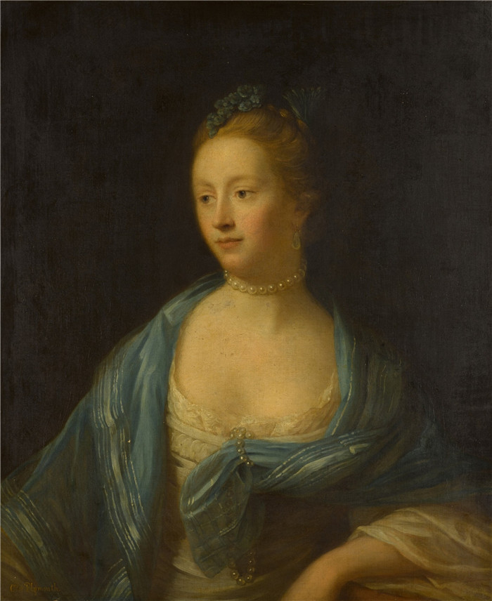《普利茅斯伯爵夫人凯瑟琳·温莎》艾伦·拉姆齐 （Allan Ramsay） 画作-Portrait of the Hon. Catherine Windsor