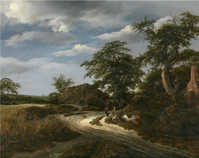 《风景》雅各布·范·鲁伊斯黛尔（Jacob van Ruisdael）油画-Landschap