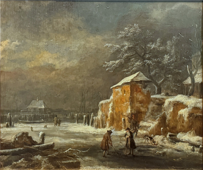 《冬季景观》雅各布·范·鲁伊斯黛尔（Jacob van Ruisdael）油画-Winterlandschaft