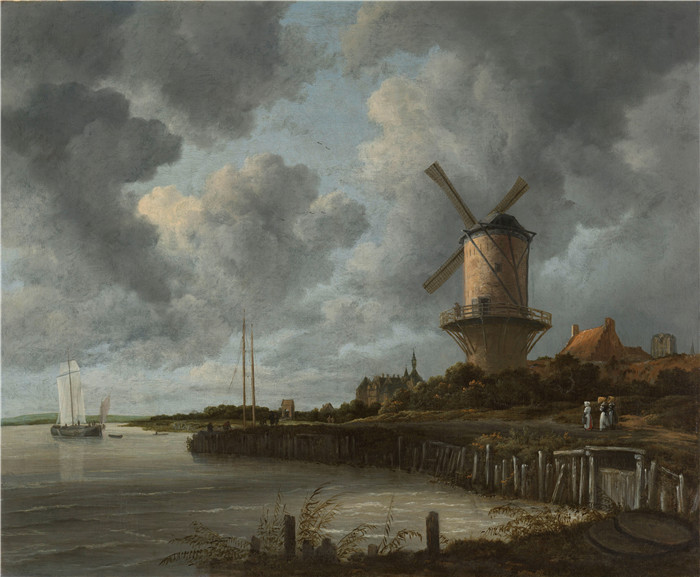 《附近的磨坊》雅各布·范·鲁伊斯黛尔（Jacob van Ruisdael）油画-De molen bij Wijk bij Duurstede