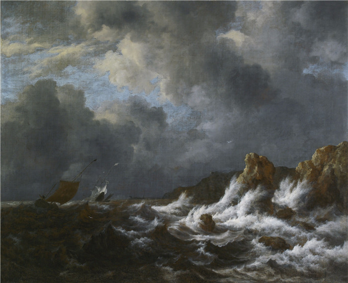 《挪威海岸的景色》雅各布·范·鲁伊斯黛尔（Jacob van Ruisdael）油画-View from the Coast of Norway