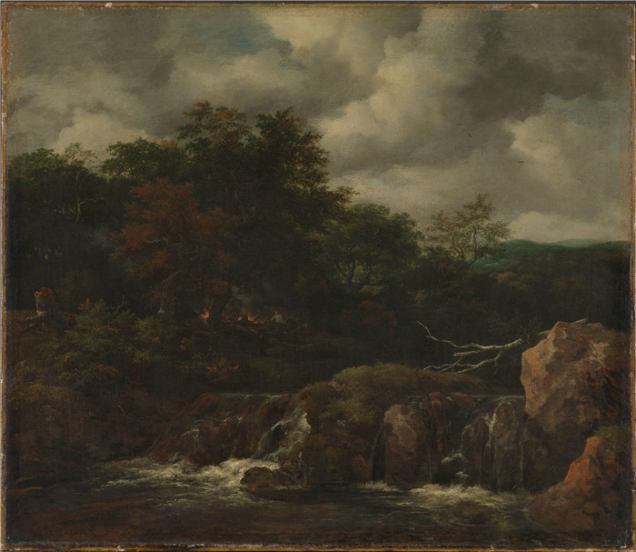 《河流风光》雅各布·范·鲁伊斯黛尔（Jacob van Ruisdael）油画-River landscape