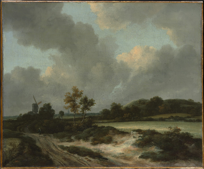 《麦田风景》雅各布·范·鲁伊斯黛尔（Jacob van Ruisdael）油画-Grainfields