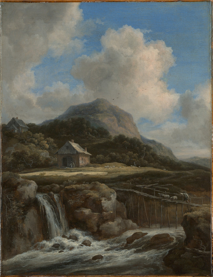 《山洪》雅各布·范·鲁伊斯黛尔（Jacob van Ruisdael）油画-Mountain Torrent