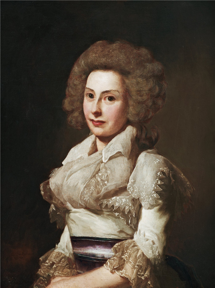 亚历山大·罗斯林（ Alexander Roslin）油画--亚历山大·伊丽莎白·罗斯林Alexandrine Elisabeth Roslin (1761-1797)