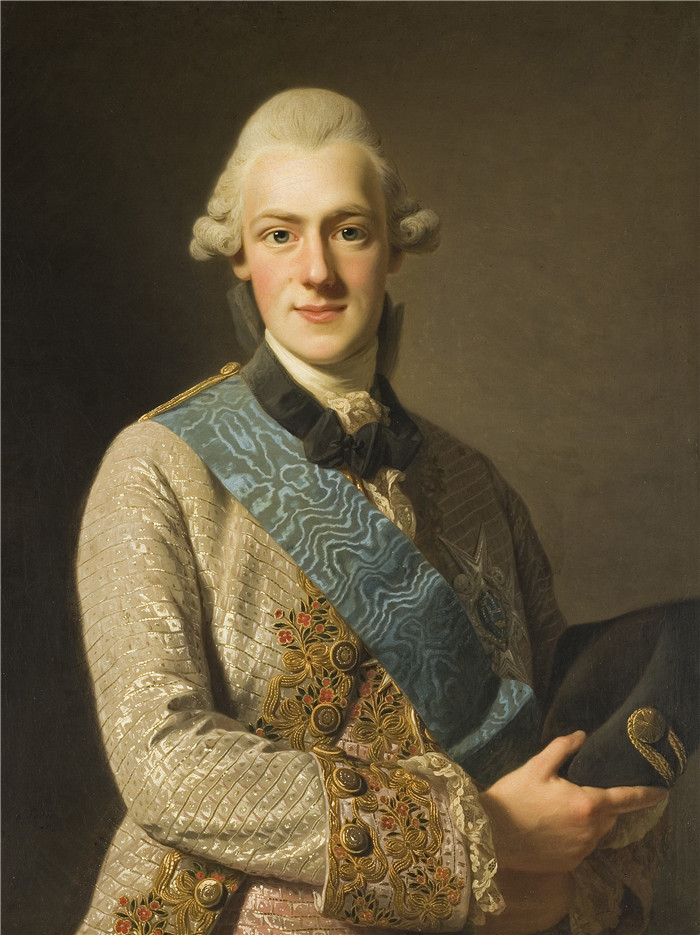 《瑞典的弗雷德里克·阿道夫》亚历山大·罗斯林（ Alexander Roslin）油画-Frederick Adolph of Sweden
