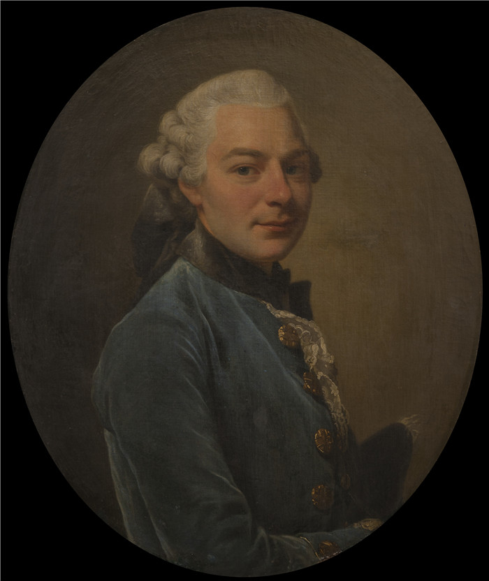 《亚历山大-古斯塔夫·菲利普·克鲁茨伯爵》亚历山大·罗斯林（ Alexander Roslin）油画-Alexander - Count Gustaf Philip Creutz
