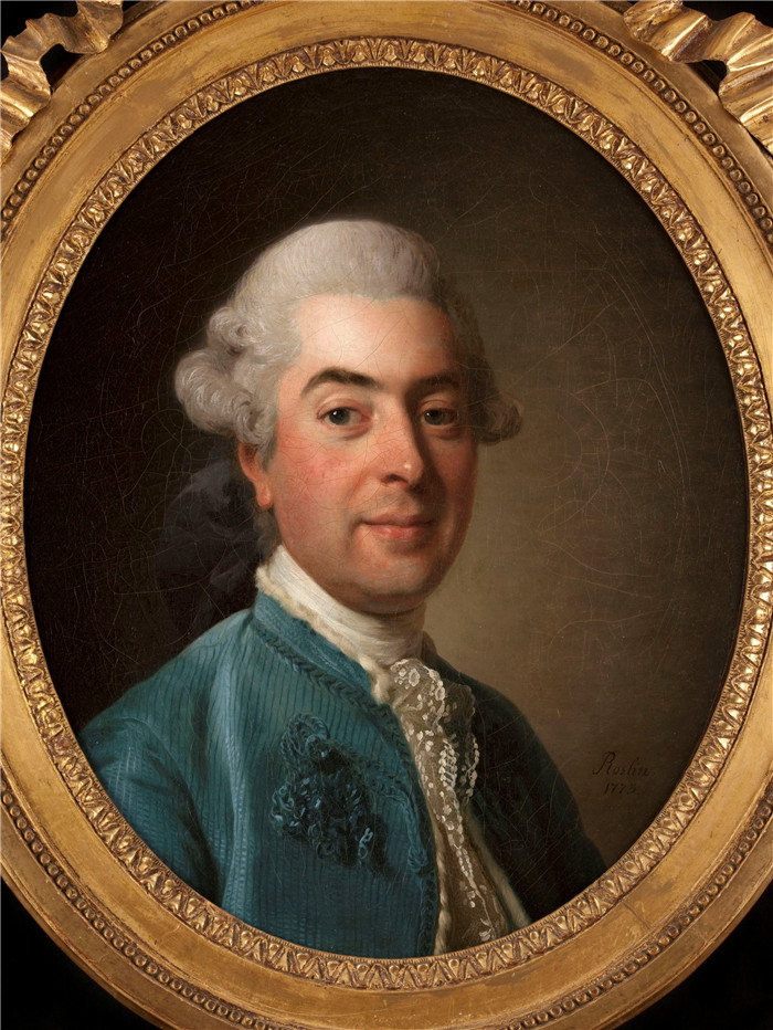 《查尔斯·马林的肖像》亚历山大·罗斯林（ Alexander Roslin）油画- Portrait de Charles