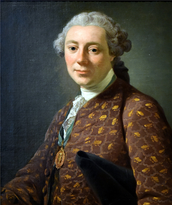 《让-埃里克·雷恩，建筑师》亚历山大·罗斯林（ Alexander Roslin）油画-Jean Eric Rehn, Architect, 1756