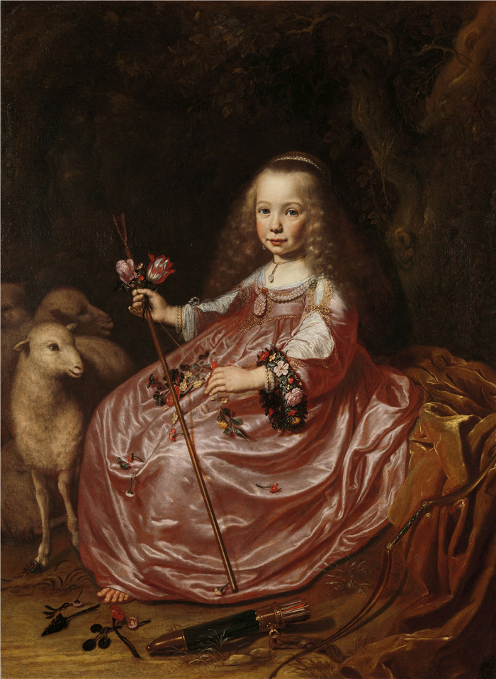 《克拉拉·阿莱温》德克·范·桑特沃特(Dirck van Santvoort)画作-Portret van Clara Alewijn Clara Alewijn