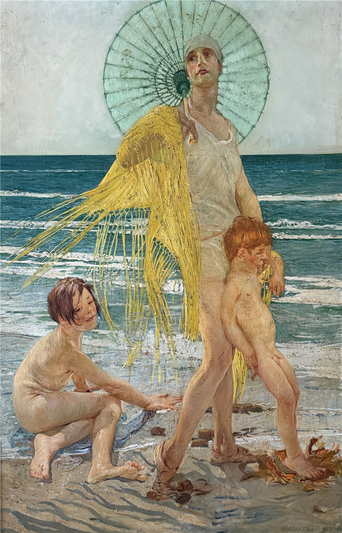 《生活的乐趣》朱利奥·阿里斯蒂德·萨尔托里奥(Giulio Aristide Sartorio)的绘画-Joy of living (1927)