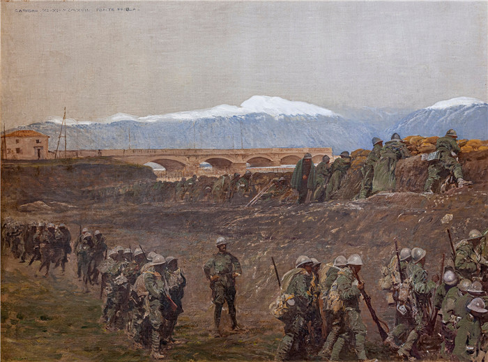 《普里拉桥》朱利奥·阿里斯蒂德·萨尔托里奥(Giulio Aristide Sartorio)的绘画-Priula Bridge (1917)