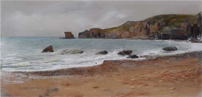 《尼禄洞穴，安齐奥》朱利奥·阿里斯蒂德·萨尔托里奥(Giulio Aristide Sartorio)的绘画-Caves of Nero, Anzio (1891)