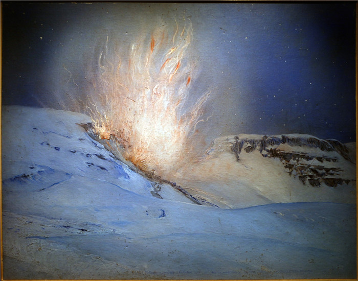 《小宇宙》朱利奥·阿里斯蒂德·萨尔托里奥(Giulio Aristide Sartorio)的绘画-esplosione di una mina, 1918 (vittoriale)