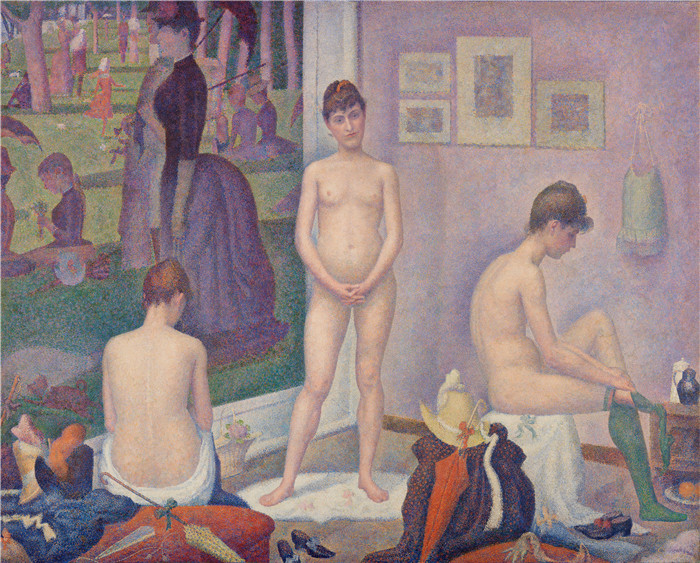 《模特(姿势)》乔治·修拉(Georges Seurat)高清作品-Models (Poseuses)