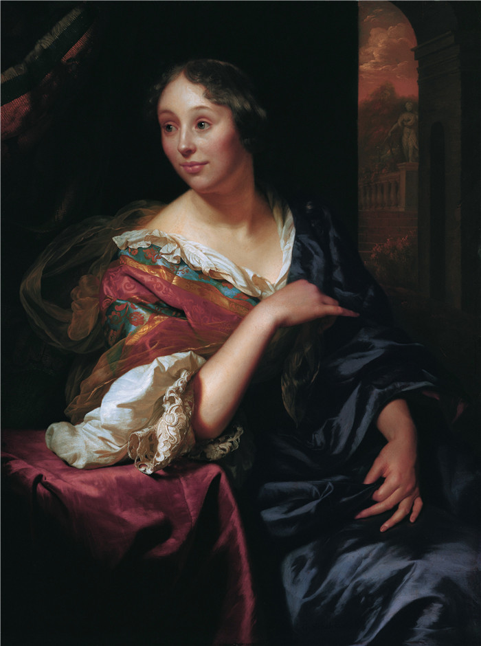 《弗朗索瓦·范·迪曼》戈弗里德·沙尔肯(Godefridus Schalcken)画作-Françoise van Diemen,